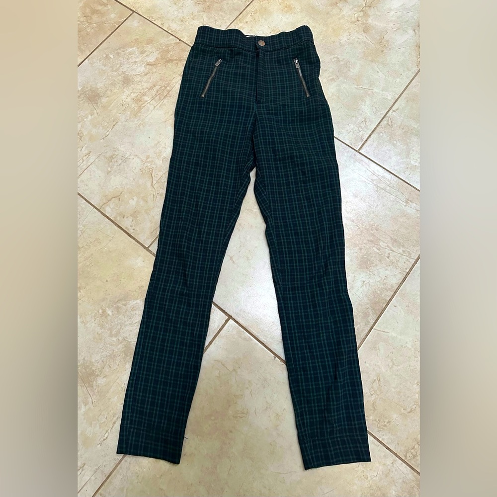 Plaid Skinny Pants